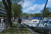 Vy över båtar i gästhamnen på båtens dag, 1996