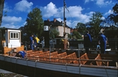 Pråmen Albert förtöjd vid kaj på båtens dag, 1996