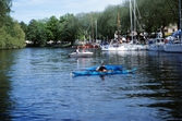 Vy över båtar och kanot i gästhamnen, båtens dag 1999