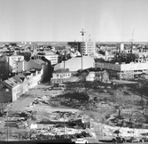 Byggnation av Krämaren, byggnadstomt för medborgarhuset, 1960-tal