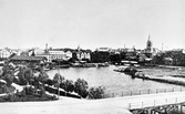Snickerifabriken vid Fridå från Haganäs torn, 1900-1905