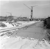 Baronbackarna byggs, februari 1955