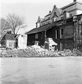 Förberedelser för flyttning av Tenngjutargården, april 1957