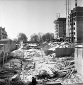 Byggnation av höghusen på Drottninggatan, 1959-1960