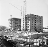 Byggnation av höghusen på Drottninggatan, 1959-1960