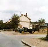 Lastbilar på rivningstomt