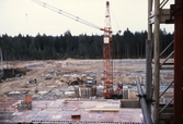Lyftkran vid byggnation av Brickebacken, 1968