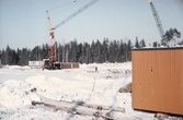 Grundarbete vid byggnation av Vivalla, 1970