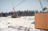 Grundarbete vid byggnation av Vivalla, 1970