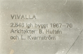 Informationsskylt om bostadsområdet Vivalla, 1970