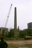 Skorstenen på Norlings bryggeri före rivning, 1970