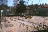 Anläggning av parkering i Norrby, 1970-tal