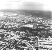 Flygfoto över östra stadsdelen mot norr, 1967