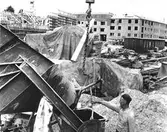 Byggarbetsplats vid Baronbackarna, 1954