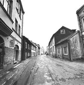 Kyrkogårdsgatan mot norr från Änggatan, 1959-04-10