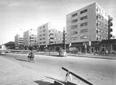 Rudbecksgatan mot öster från Fabriksgatan, 1961-05-26