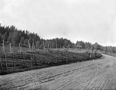 Gärdesgård längst vägen till gård i Ramsberg, 1920-tal