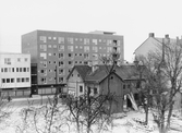 Rivningshus vid Drottninggatan, 1962