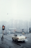 Dimma över trafiken på Engelbrektsgatan, 1950-tal