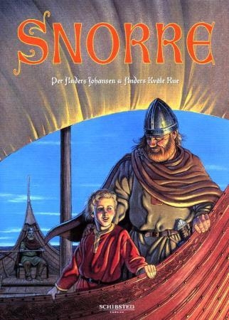 Snorre: fortellinger fra Snorres kongesagaer. Av Per Anders Johansen, med gjenfortellinger av Snorre Sturlason. Illustrert av Anders Kvåle Rue. (Schibsted, 2002)