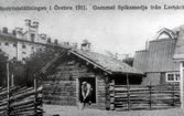 Spiksmedja på Slottsgatan under industriutställning i örebro, 1911