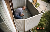 Kontroll av balkong i Stjärnhusen, 1986-06-12