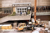 Kranbil på Krämartorget, 1985-11-18