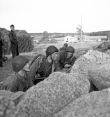 En grupp soldater från Hälsinge Regemente, I 14, ute på övning