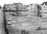 Grundarbete påbörjat för byggnation av Krämaren och Rudbeckstunneln, 1960-05-11