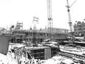 Byggnation av lågdelen av Krämaren, februari 1961