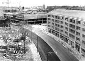Byggkran vid sidan av Krämaren under byggnation, 1961-10-16