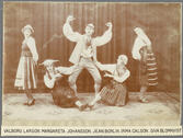 Rollporträtt av Valborg Larsson, Margareta Johanson, Jean Börlin, Irma Calson och Siva Blomkvist i dansnumret 
