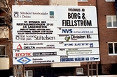 Entreprenörsskyltar vid Restalundsvägen, 1985