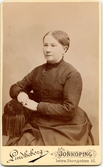 Porträtt på Dina Forsén född Lindberg har varit ägare av Lundgrenska boktryckeriet. Jönköping.