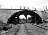 Byggnadsarbetet på viadukten vid Glomman, ca 1930