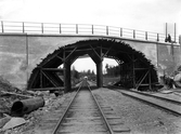 Byggnadsarbetet på viadukten vid Glomman, ca 1930