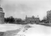 Svartån isbelagd mellan Slottet och Kvarnen, före 1927
