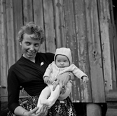 Familjen Ingvar Hedberg, kvinna med bebis