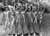 Miss Europe-tävling i Beirut 1964. Fröken Sverige Siv Åberg längst till höger.