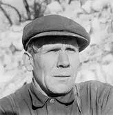 Banarbetare Anton Lindberg i närbild, 1950-tal