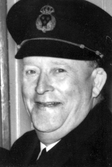 Hallberg i sin hatt med SJ-märke, 1949