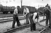 Banarbetare på Örebro bangård, 1937