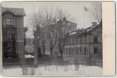 Kabinettsfotografi - Fackskolan, Trädgårdsgatan - Slottsgränd, Uppsala 1902