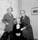 Fröken Rut Carlsson, porträtt gammal moder + ”grupp” 2 systrar - moder