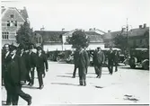 Västerås.
Delegater för Sveriges Trafikbilägares riksförbund på nuvarande Stora torget. 1931.