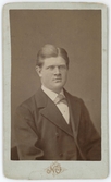 Porträtt på Carl F Jehander, Järnvägsbyggare. Hörle bruk. Född 11 maj år 1833 i Färgaryd död 9 januari år 1911 i Ängelholm.