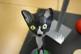 Elevarbete med katt i papier mache, 2005