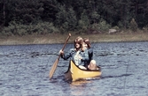 Paddling i Svartån vid Hästhagen, 1970-tal