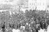 1:a maj demonstration på Lilla Torget i Alingsås år 1917.
