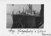 S/S Kungsholm lägger ut från Göteborgs hamn. Fartyget gick på sträckan Göteborg - New York.